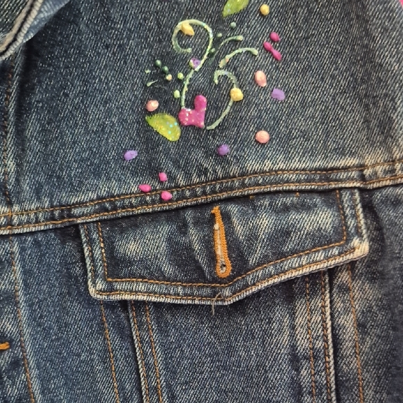 French Toast Blue Embroidered Jean Jacket - Picture 6 of 11